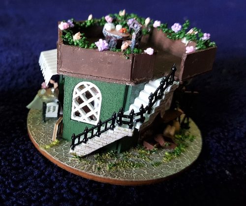 Mary G. Coffee house roof top garden, miniature model.